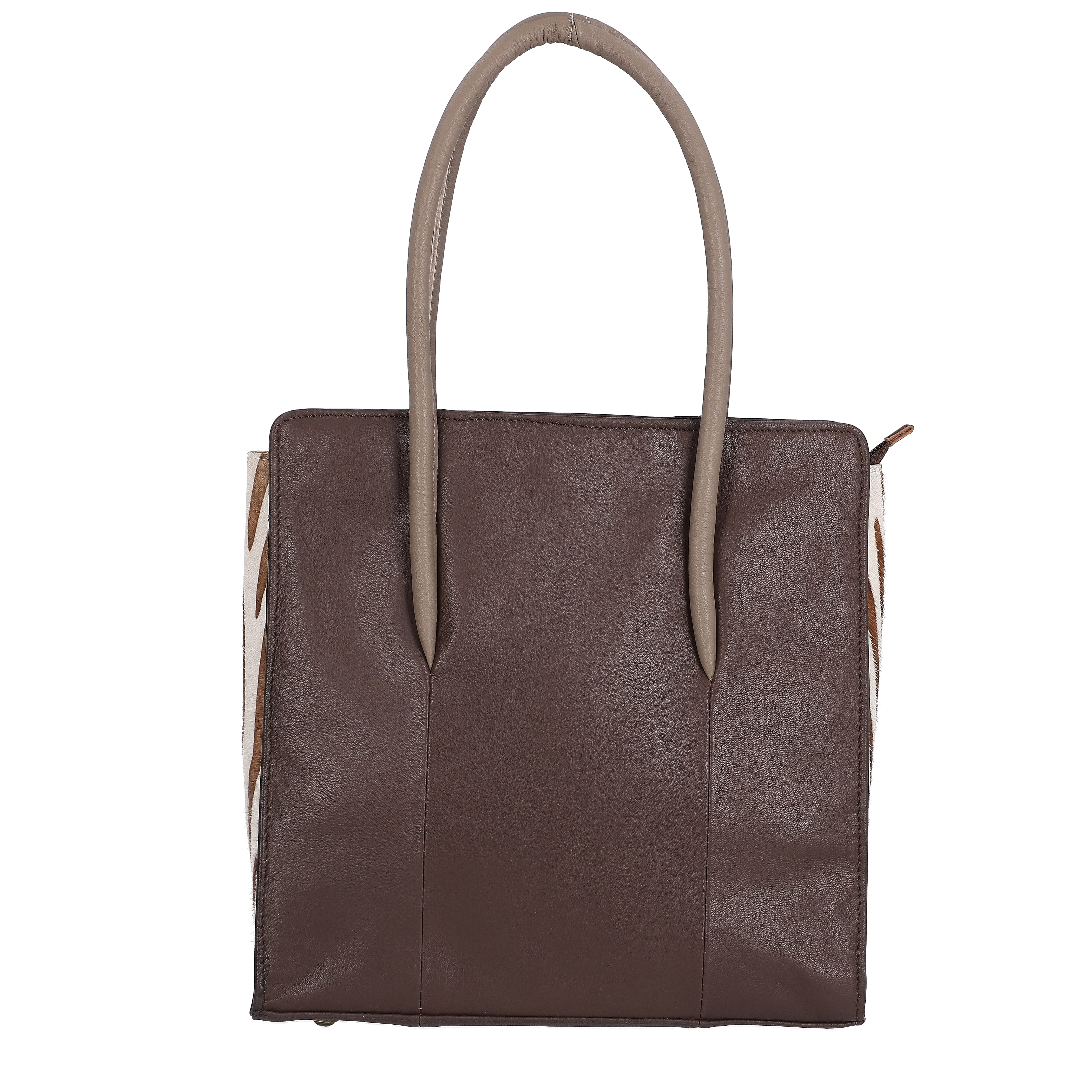 Premium Collection 100% Genuine Leather Tote Bag (Size 31x31x13cm) - Dark Brown