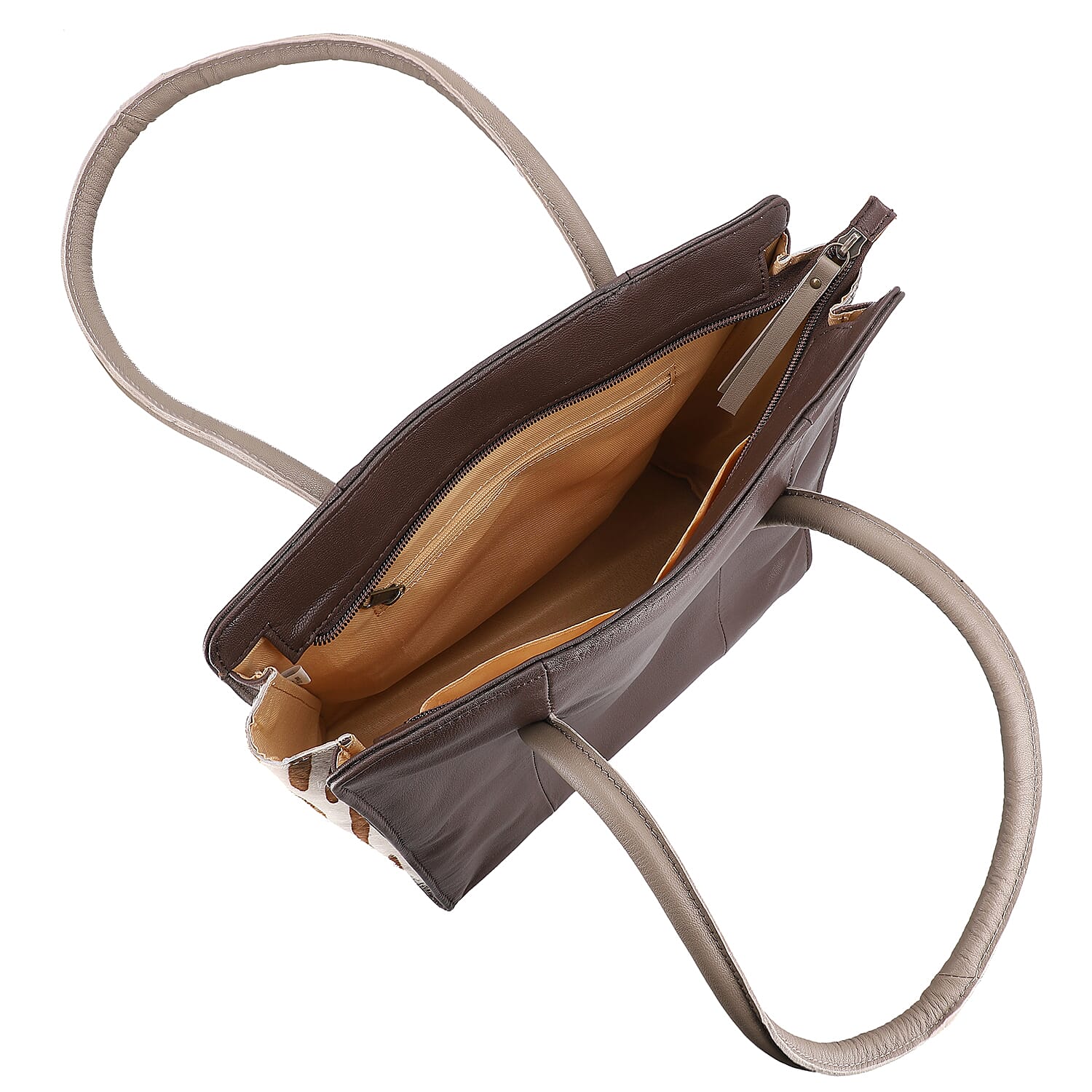 Premium Collection 100% Genuine Leather Tote Bag (Size 31x31x13cm) - Dark Brown