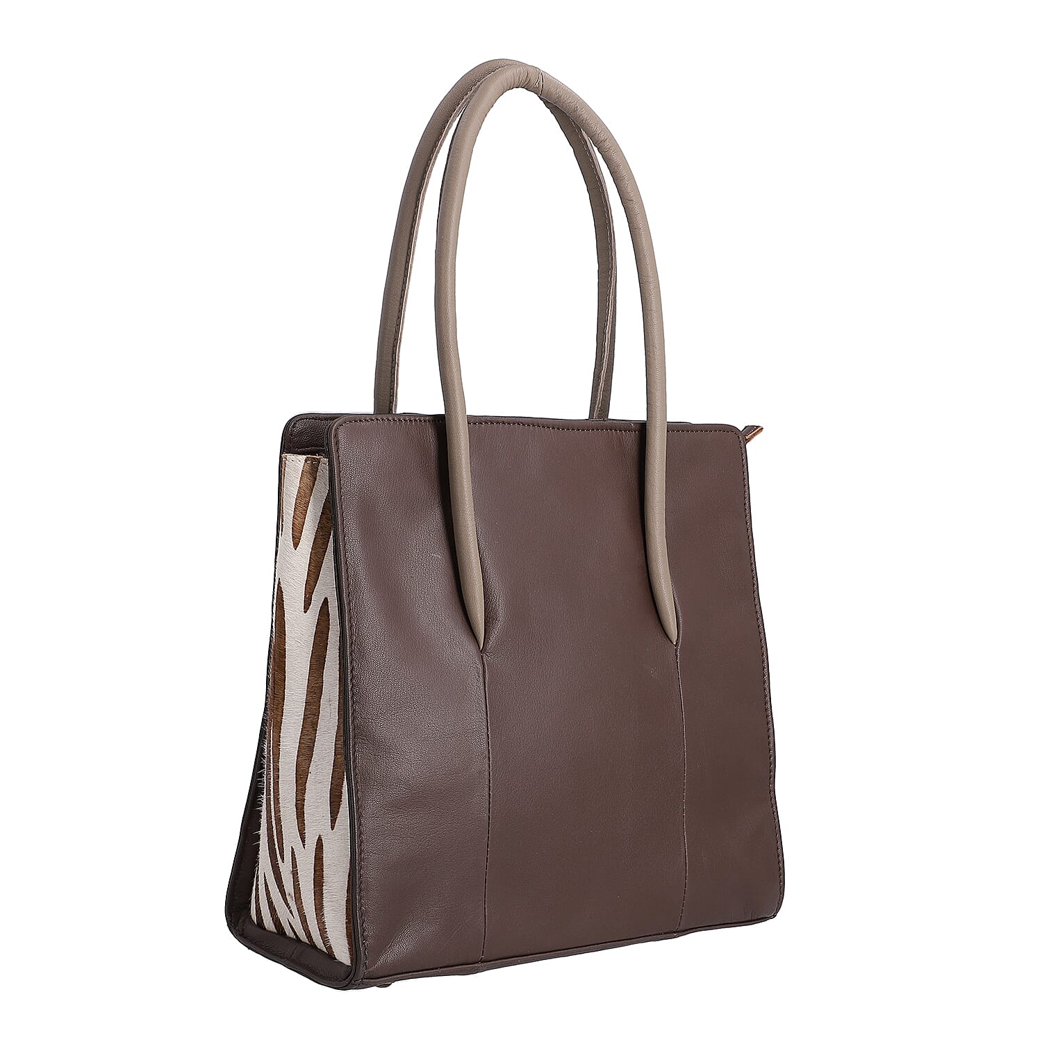 Premium Collection 100% Genuine Leather Tote Bag (Size 31x31x13cm) - Dark Brown