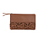 Hand Woven Macrame 100% Genuine Leather Clutch Wallet -  Tan