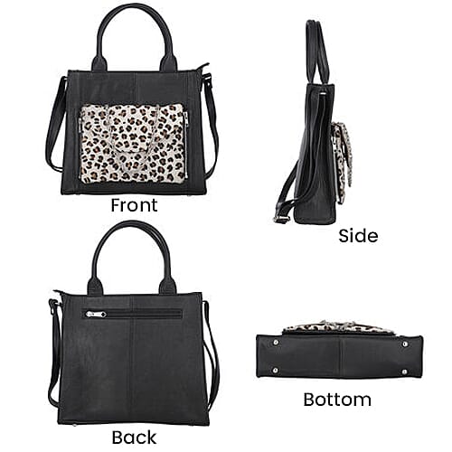 100% Genuine Leather 3-in-1 Croc Embossed Handbag (30x26x8cm) with Detachable Clutch (21x16cm) with Adjustable Shoulder Strap - Mustard