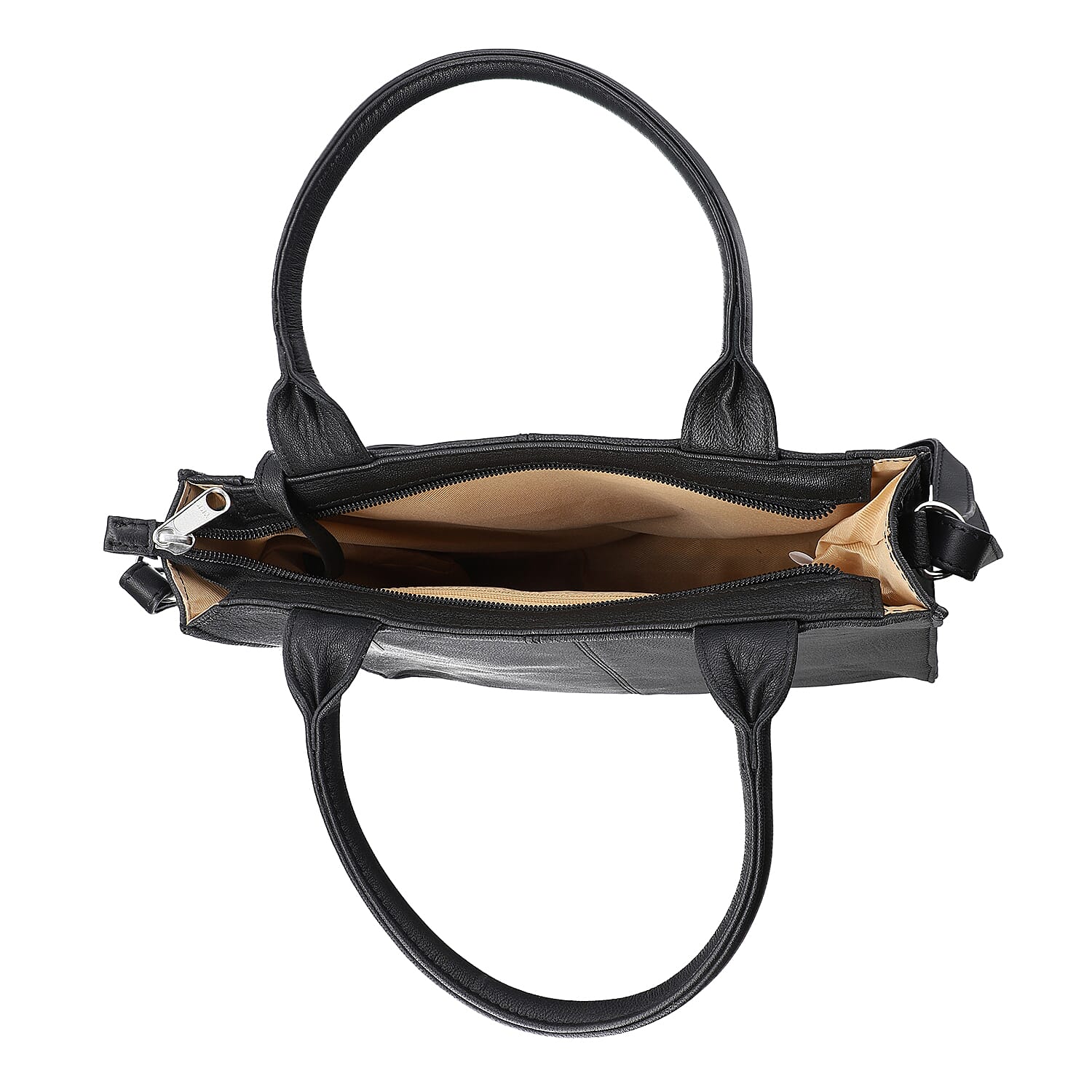 100% Genuine Leather 3-in-1 Croc Embossed Handbag (30x26x8cm) with Detachable Clutch (21x16cm) with Adjustable Shoulder Strap - Mustard