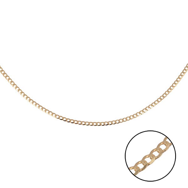 Hatton Garden Close Out Deal 9K Yellow Gold Flat Curb Necklace (Size