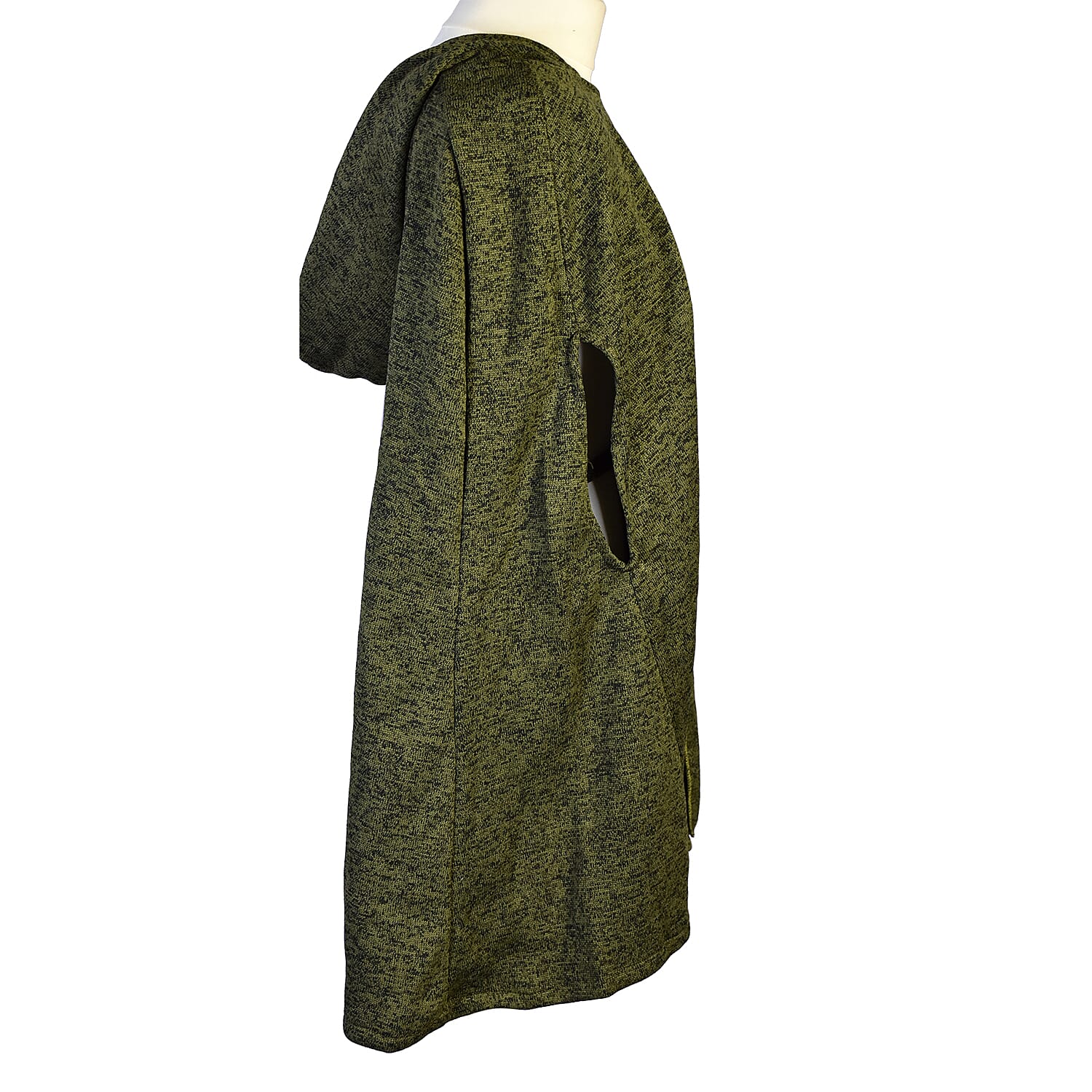 Aran 100% New Woollen Mills Irish Poncho in Moss Colour - One Size (8-18)