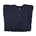 ARAN 100% Pure New Wool Irish Sweater - Blue