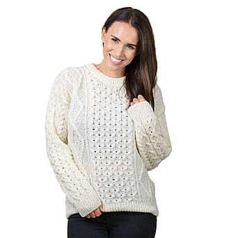 https://tjcuk.sirv.com/Products/68/5/6856655/ARAN-100-Pure-New-Wool-Irish-Sweater-(Size-XS)-Cream_6856655.jpg?w=342&h=342