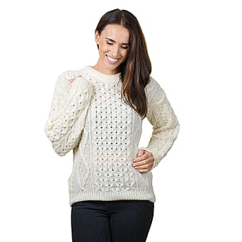 https://tjcuk.sirv.com/Products/68/5/6856655/ARAN-100-Pure-New-Wool-Irish-Sweater-(Size-XS)-Cream_6856655_2.jpg?w=342&h=342
