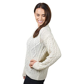 https://tjcuk.sirv.com/Products/68/5/6856655/ARAN-100-Pure-New-Wool-Irish-Sweater-(Size-XS)-Cream_6856655_3.jpg?w=342&h=342
