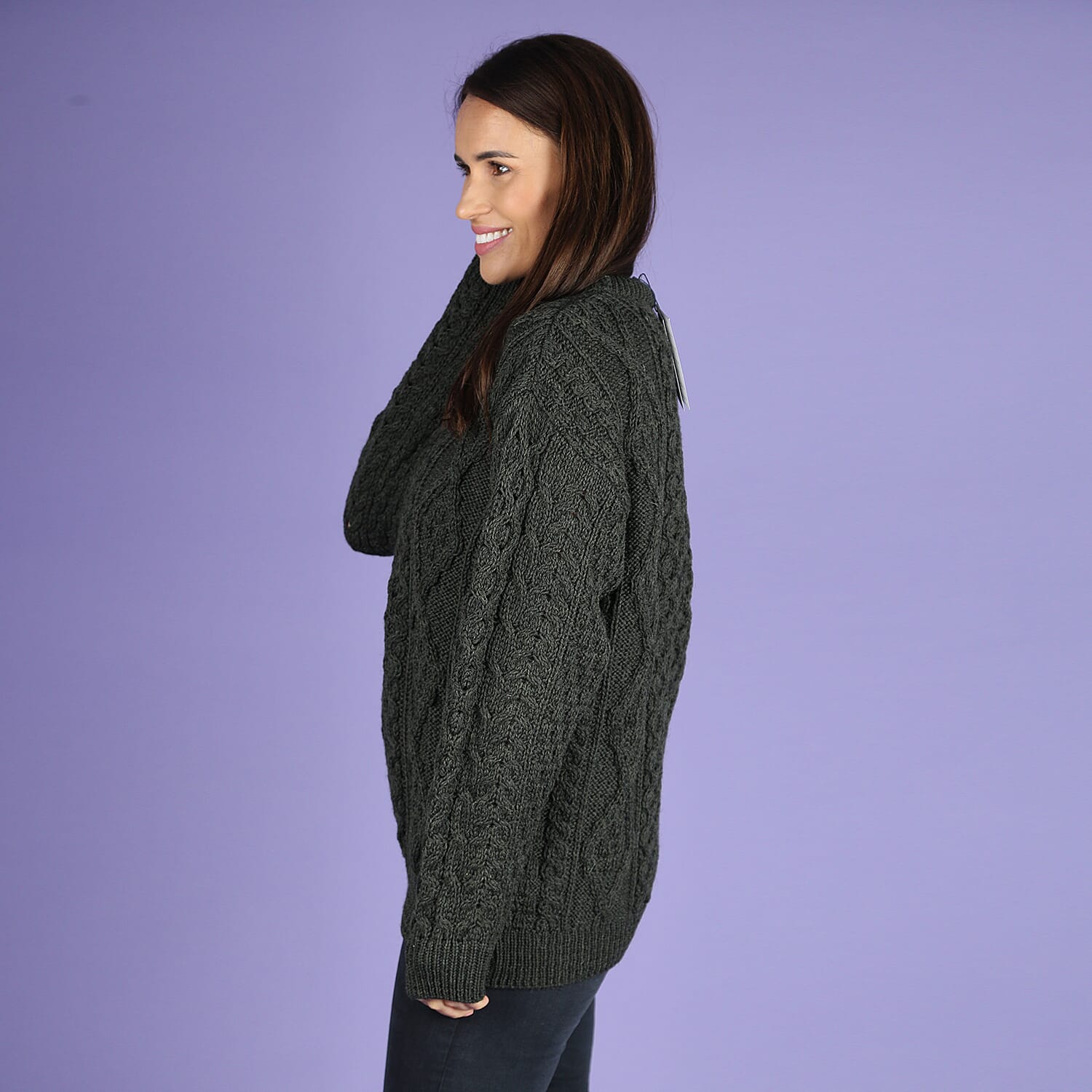 ARAN 100% Pure New Wool Irish Sweater - off white