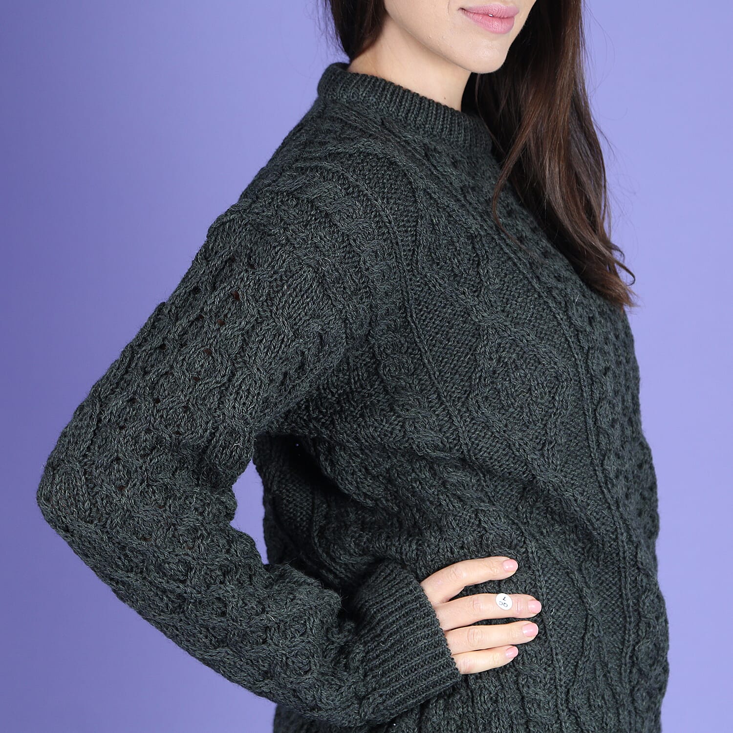 ARAN 100% Pure New Wool Irish Sweater - off white