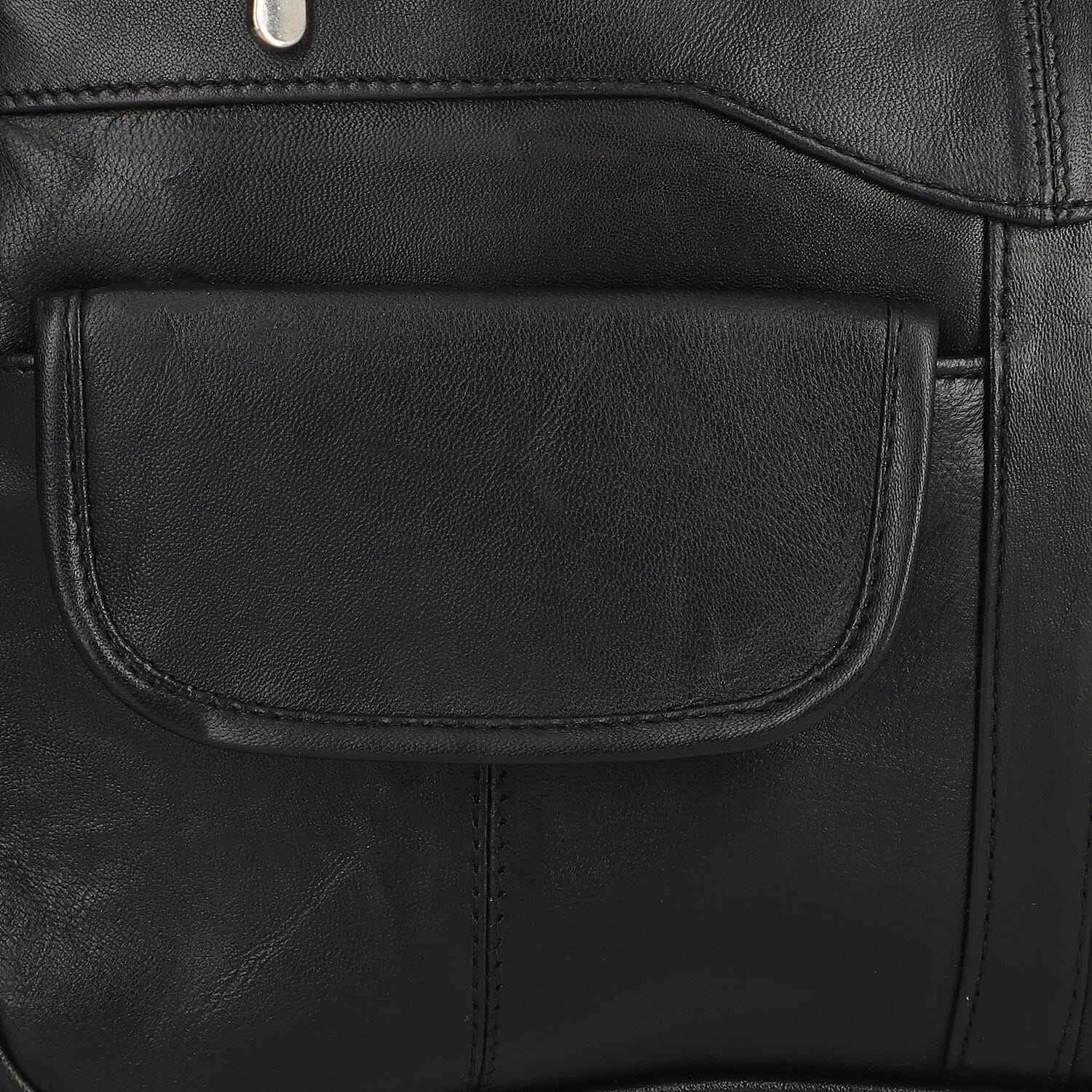 New Age - 100% Genuine Leather Crossbody Bag with Multiple Pockets and Adjustable Shoulder Strap (Size 30x23x8cm) - Black