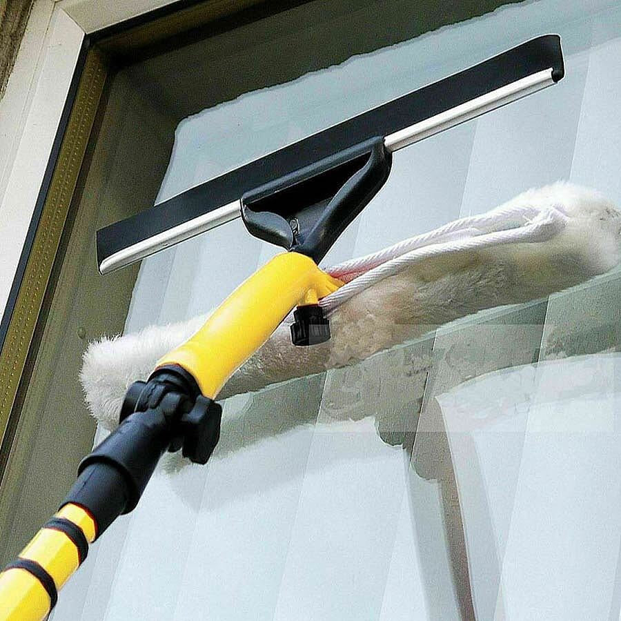 ROLSON Telescopic Window Cleaner with Adjustable Mop Head - Yellow