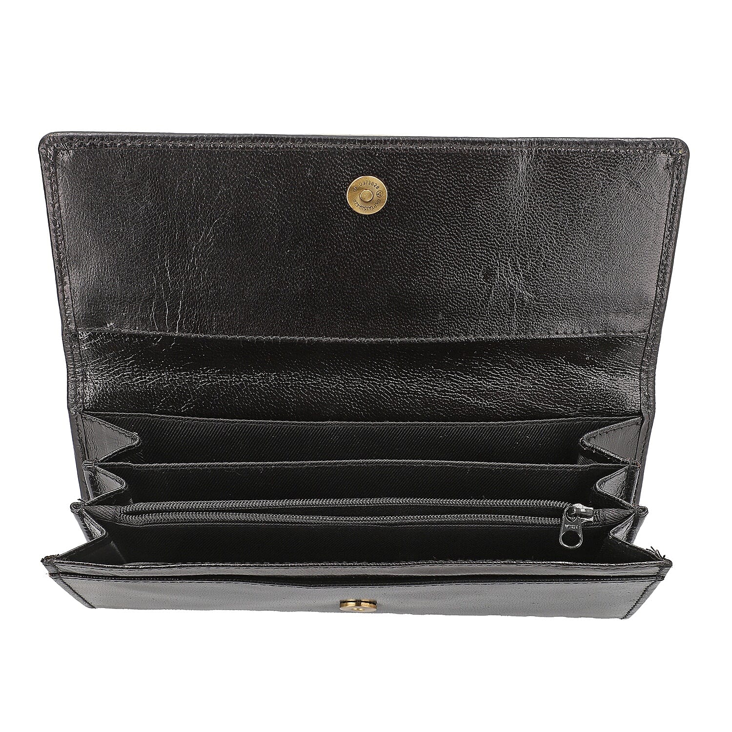 SUKRITI 100% Genuine Leather  RFID Wallet (Size 21.59x11.43cm) - Black