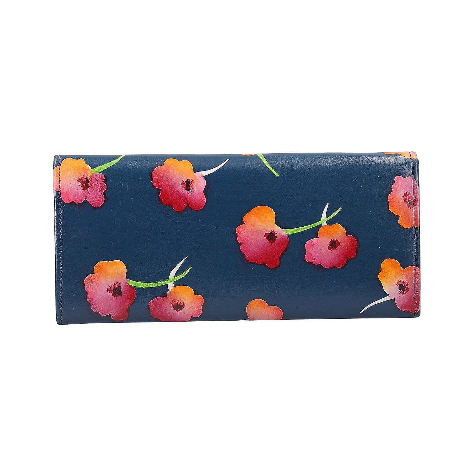 SUKRITI 100% Genuine Leather  Wallet (Size 21.59x11.43cm) - Blue