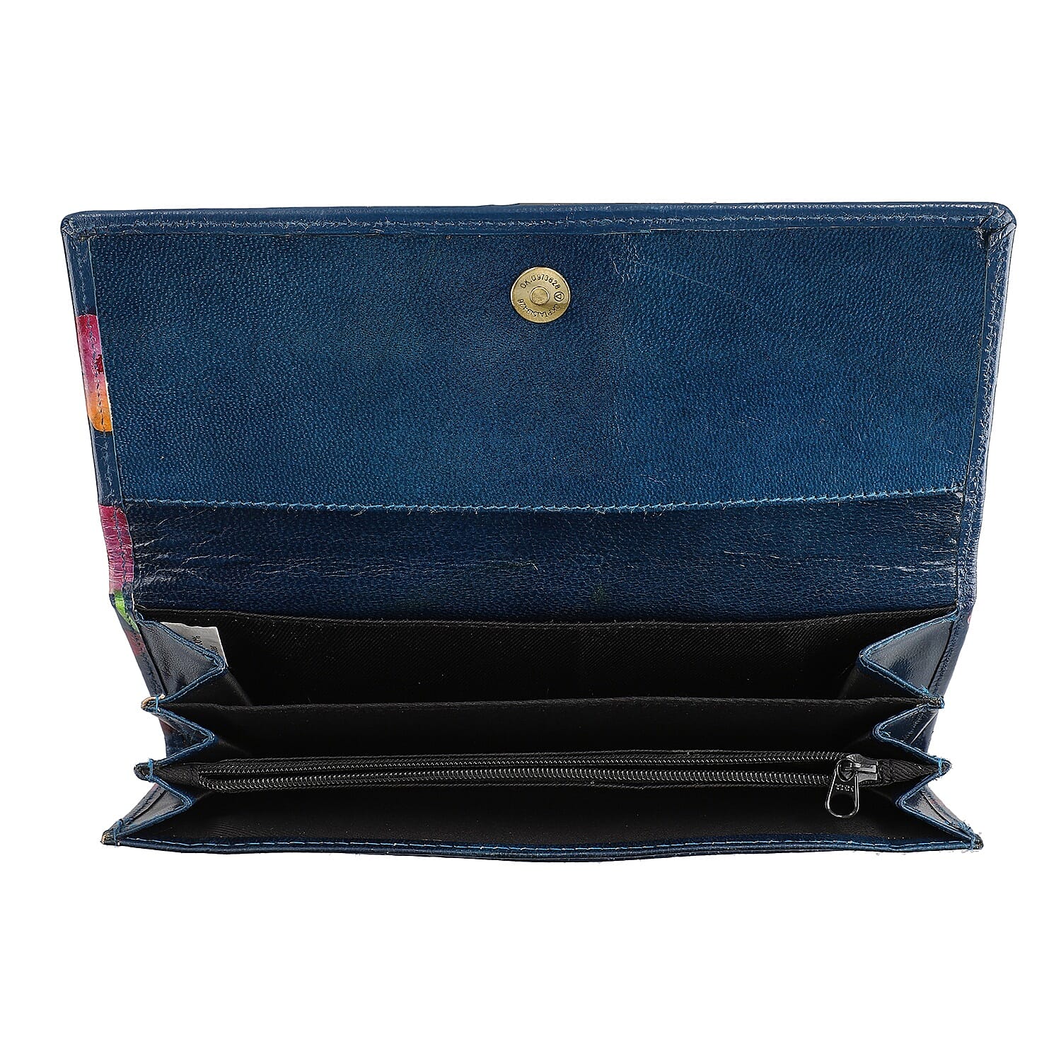 SUKRITI 100% Genuine Leather  Wallet (Size 21.59x11.43cm) - Blue