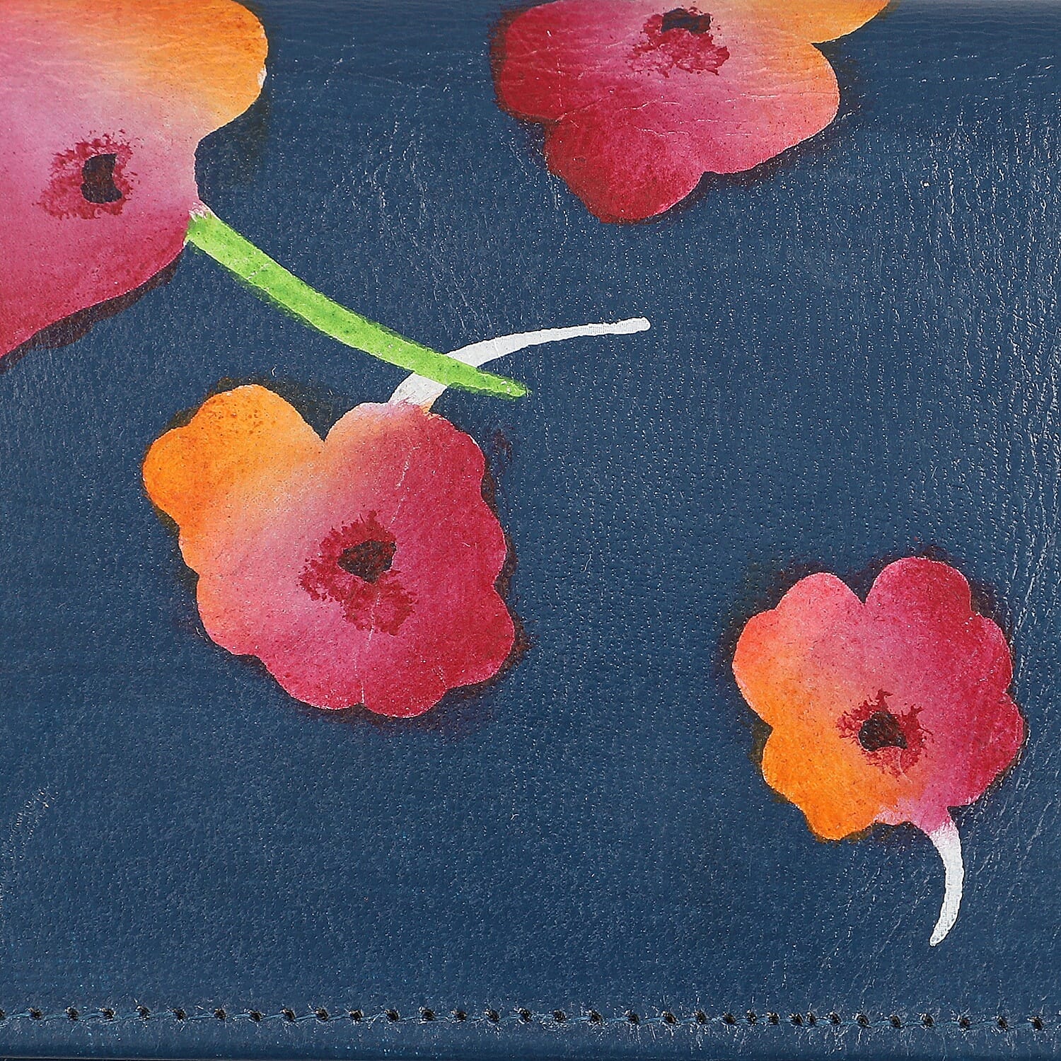 SUKRITI 100% Genuine Leather  Wallet (Size 21.59x11.43cm) - Blue