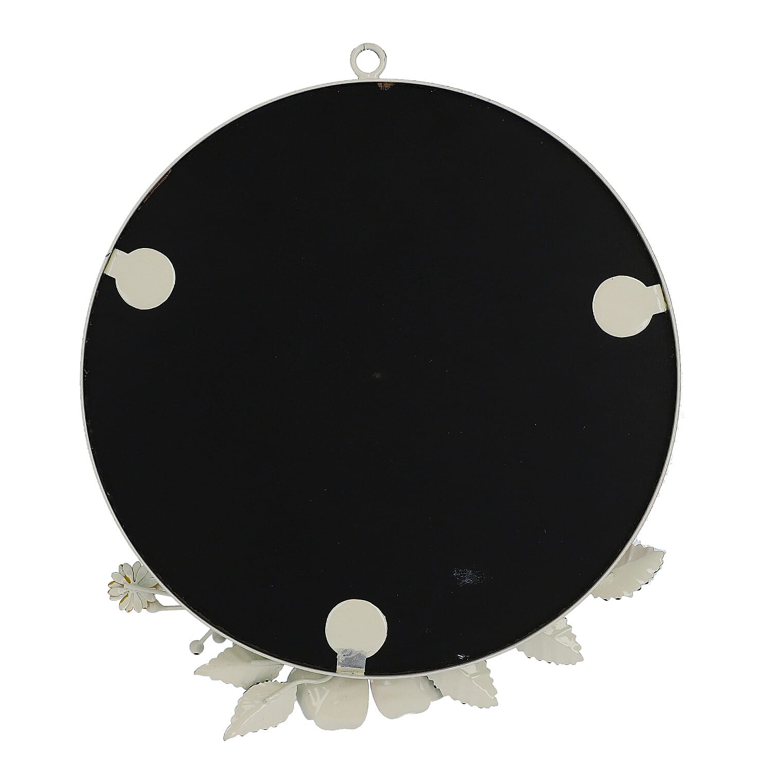 Handmade and Handpainted Floral-Design Wall Mirror (25x25cm)