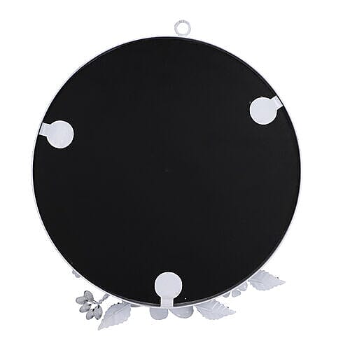 White Handcrafted Decorative Floral Wall Mirror