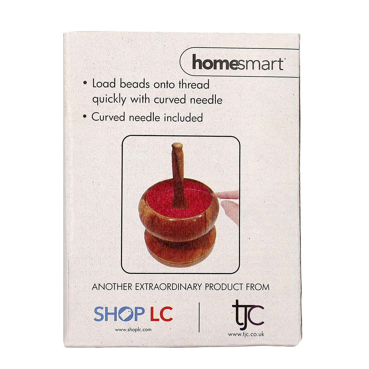 Pine Wooden Gem Workshop Bead Spinner with Stainless steel Curved Needle (Size 13x11 cm)