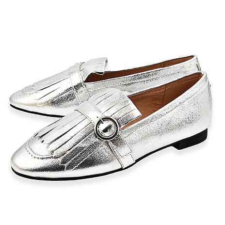 Ravel Silver Estrada Loafers (Size 4)