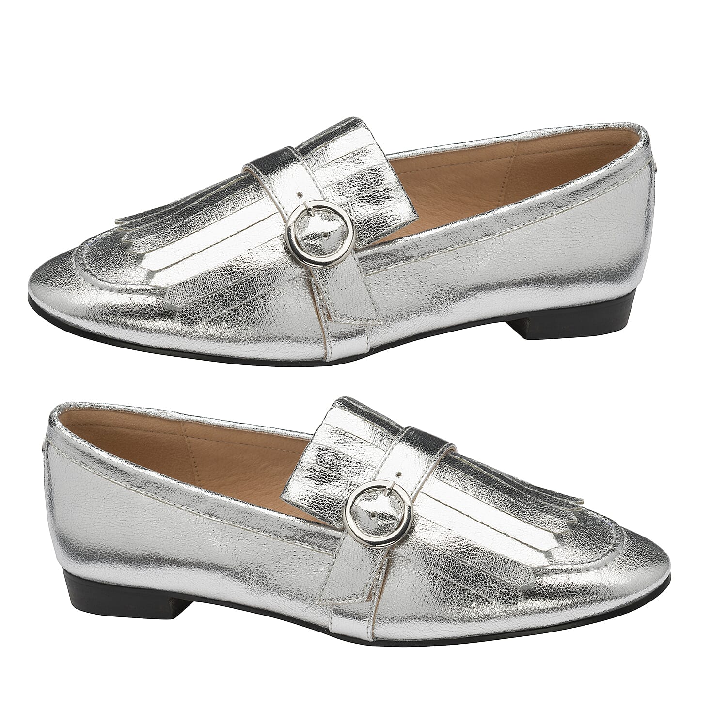 Ravel Silver Estrada Loafers (Size 4)