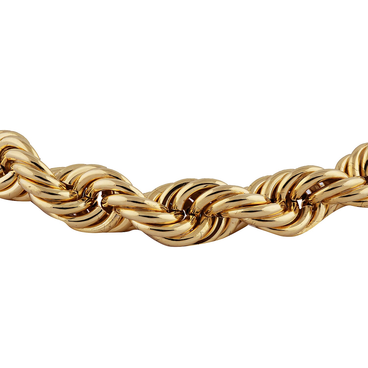 Hatton Garden Close Out-9K Yellow Gold Rope Bracelet (Size 8) with Lobster Clasp, Gold wt. 14.39 Gms