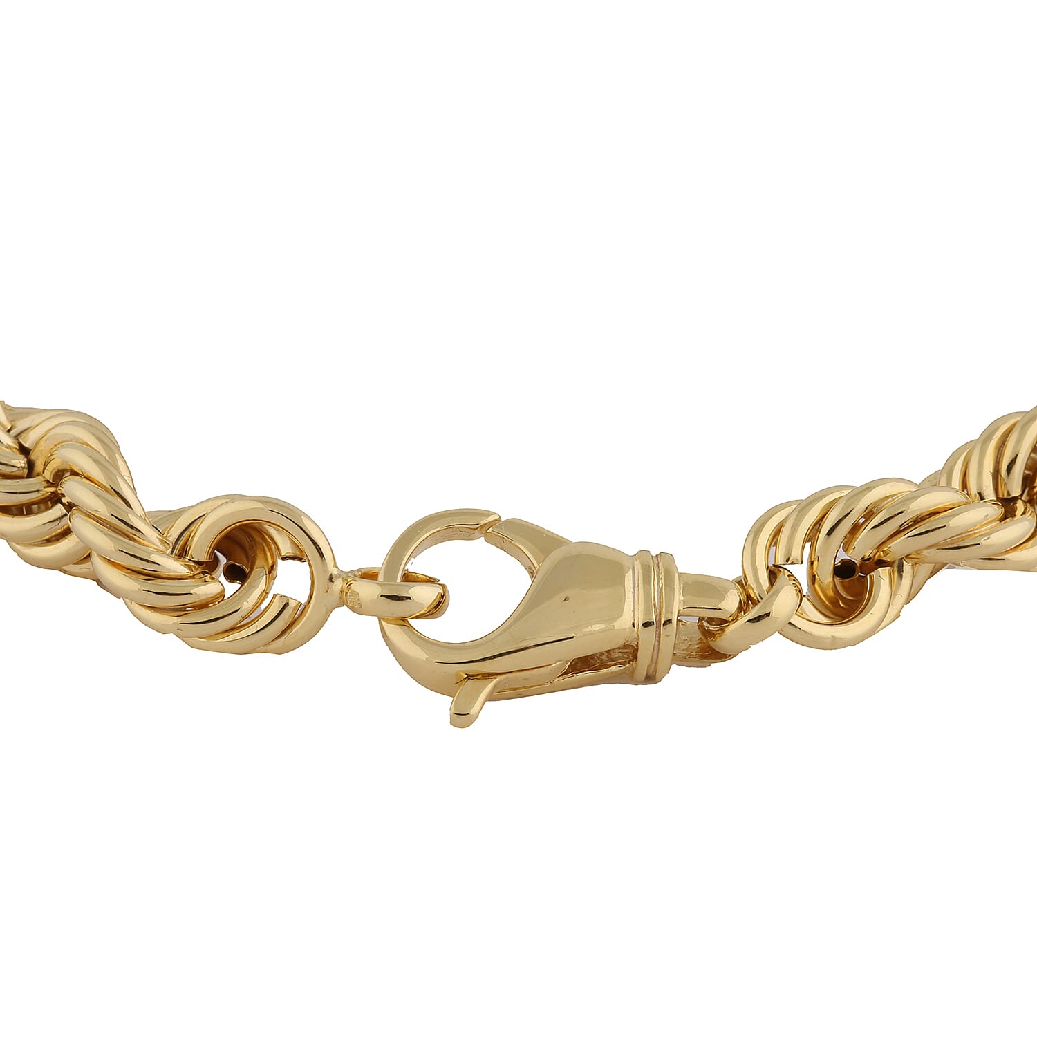 Hatton Garden Close Out-9K Yellow Gold Rope Bracelet (Size 8) with Lobster Clasp, Gold wt. 14.39 Gms