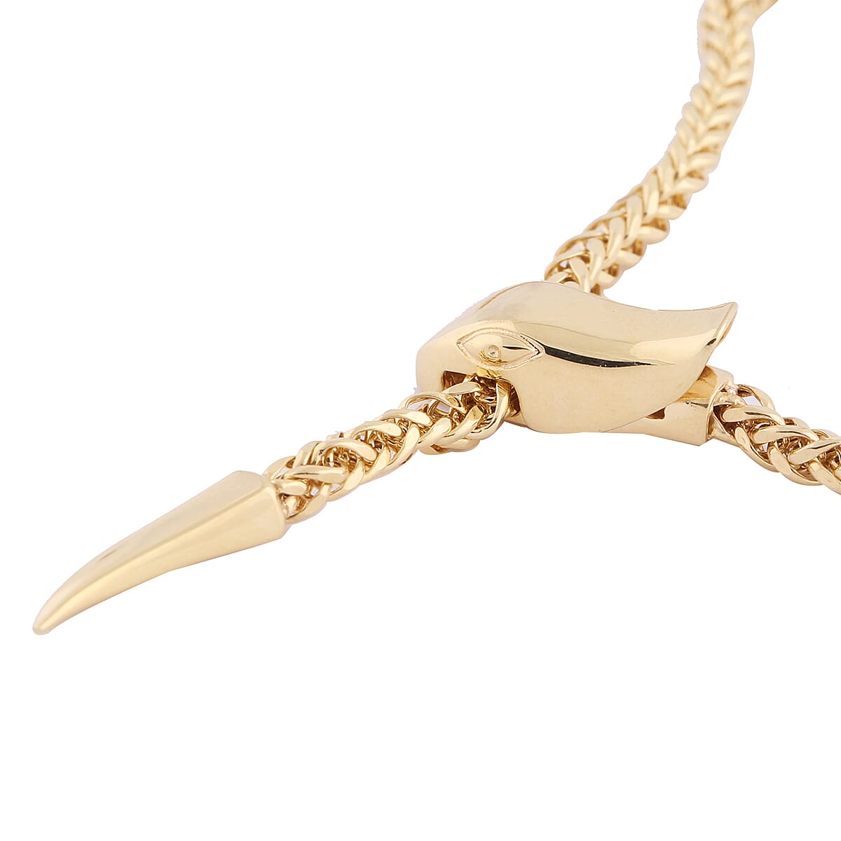 Italian Made- 9K Yellow Gold Adjustable Spiga Serpente Necklace (Size 24), Gold Wt 9.36 Gms