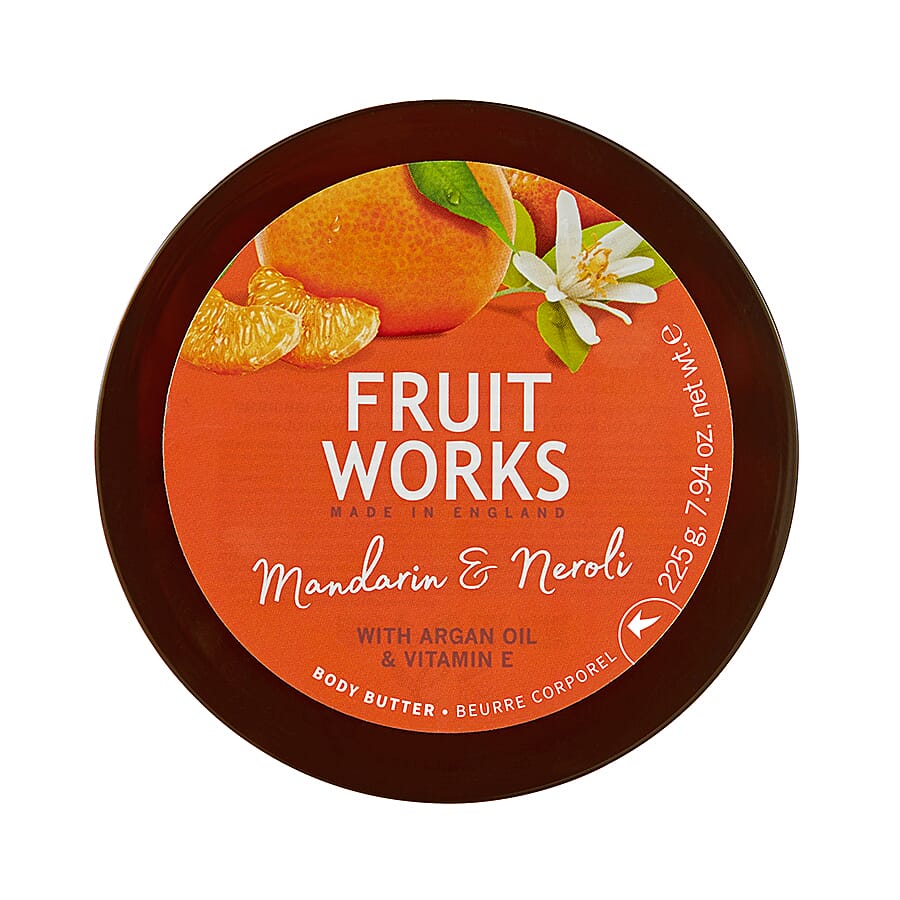 FruitWorks: Mandarin & Neroli Body Butter (With Argan Oil & Vitamin E) - 225g