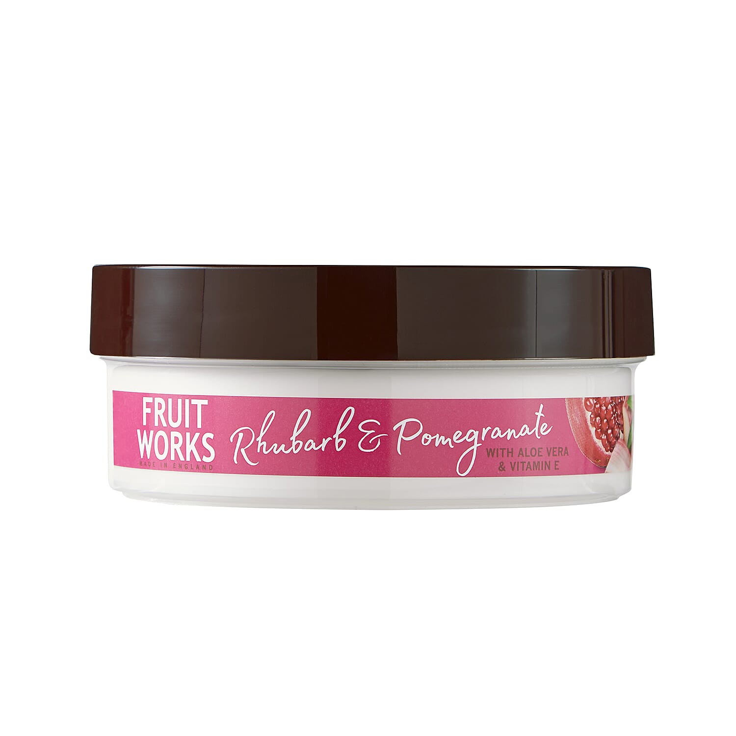 FruitWorks: Rhubarb & Pomegranate Body Butter (With Aloe Vera & Vitamin E) - 225 Gms