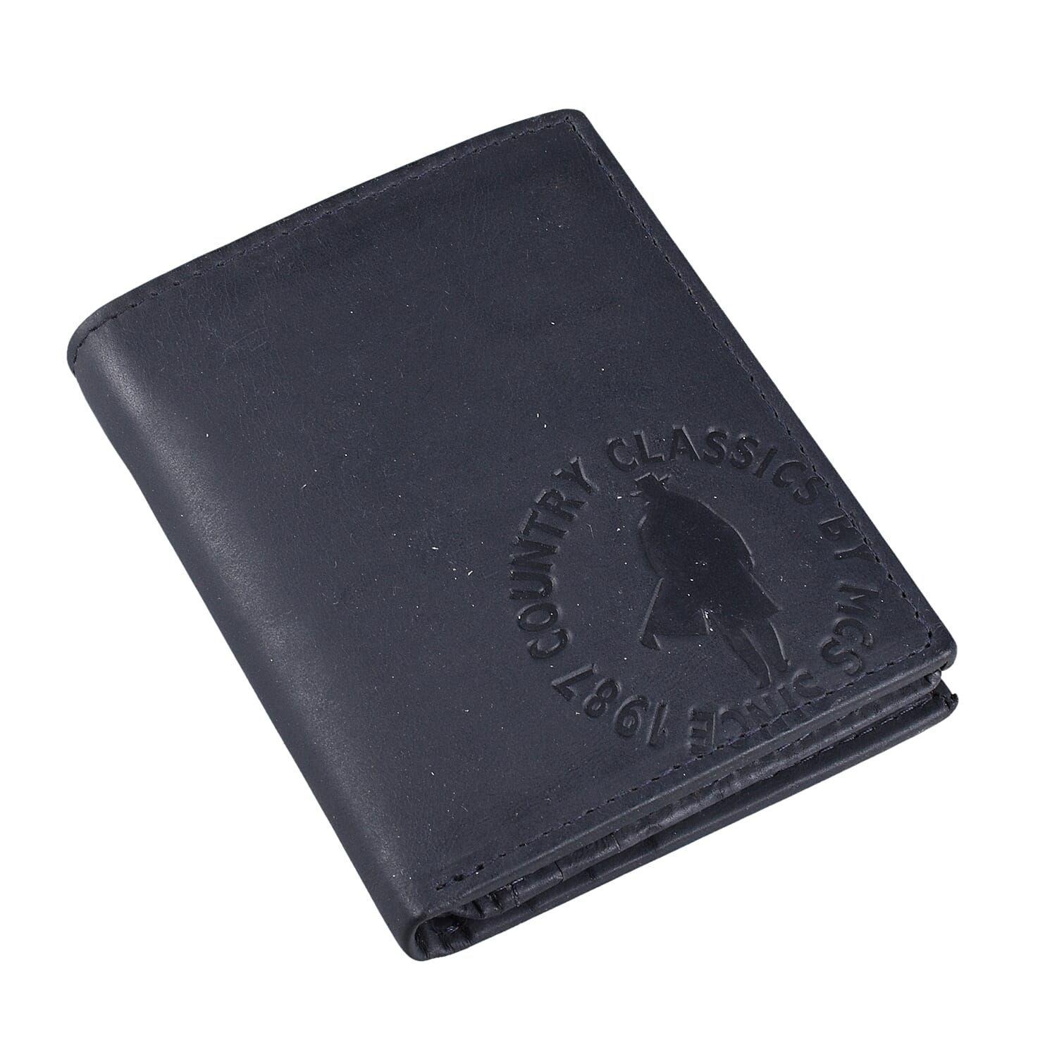 MCS Country Classics 100% Genuine Leather Wallet (10x9.5 Cm) - Dark Blue