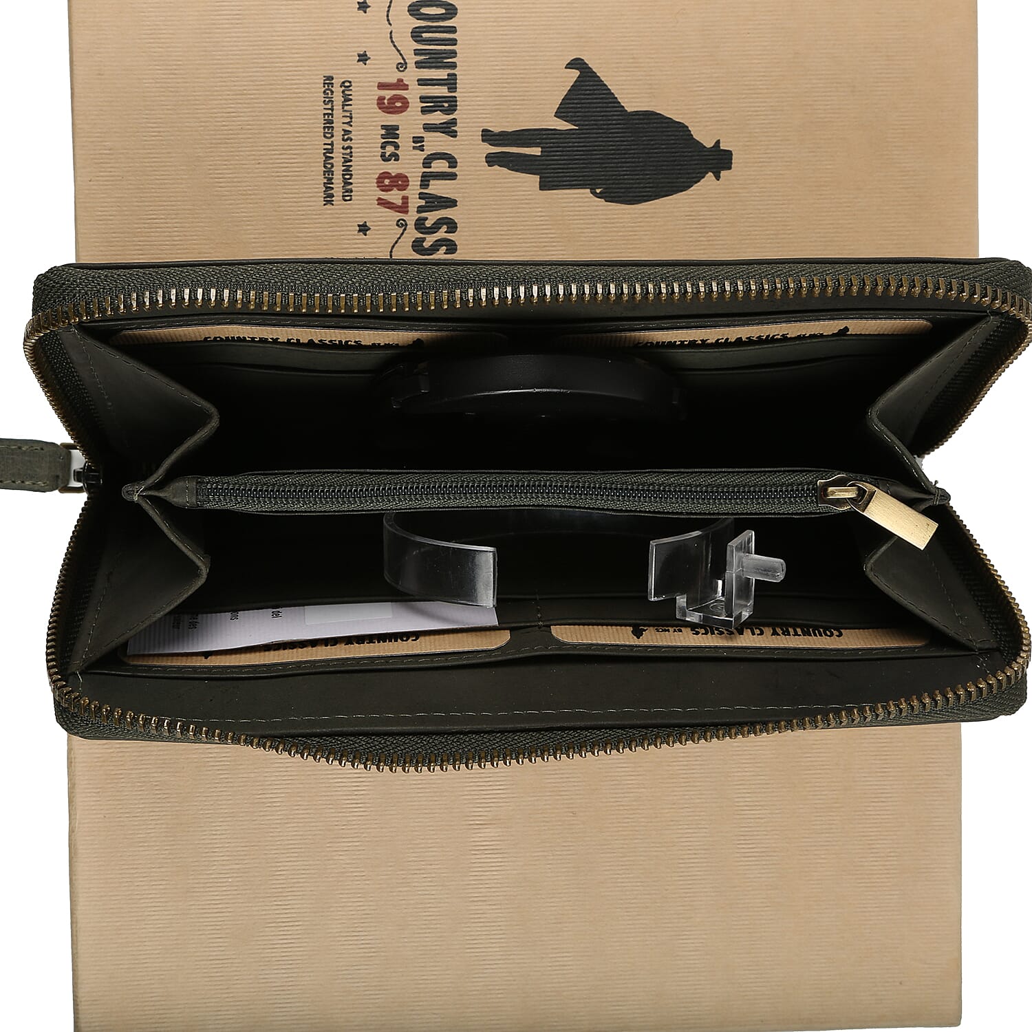 MCS Country Classics 100% Genuine Leather Wallet (20x10x2 Cm) - Dark Green