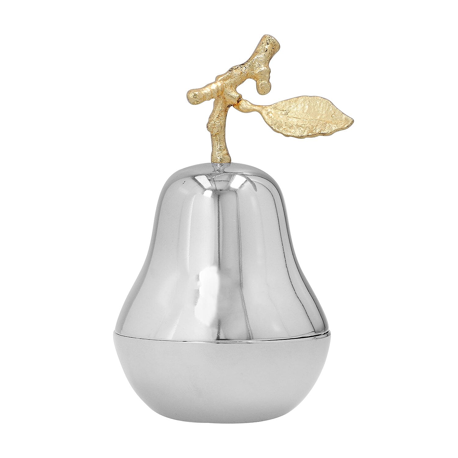 Doorbuster - Pear Shaped Candle Holder in Silver Finish Filled with Vanilla Wax (12x7 Cm)