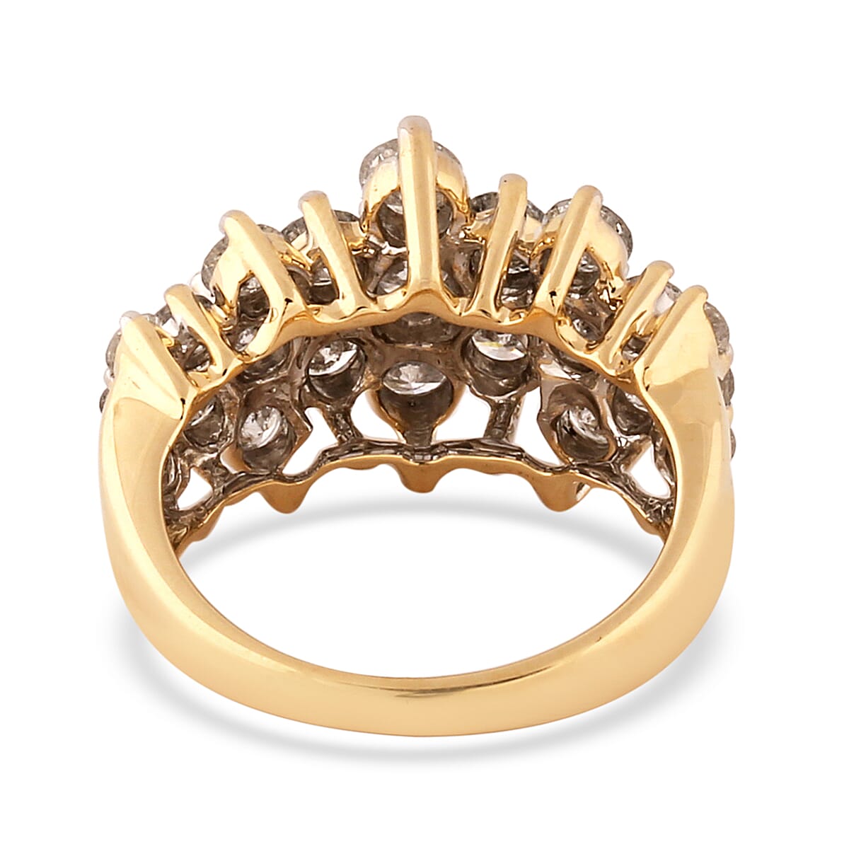 14K Yellow Gold  Natural White Diamond (I1-H-I) Ring 2.00 ct,  Gold Wt. 7.30 Gms