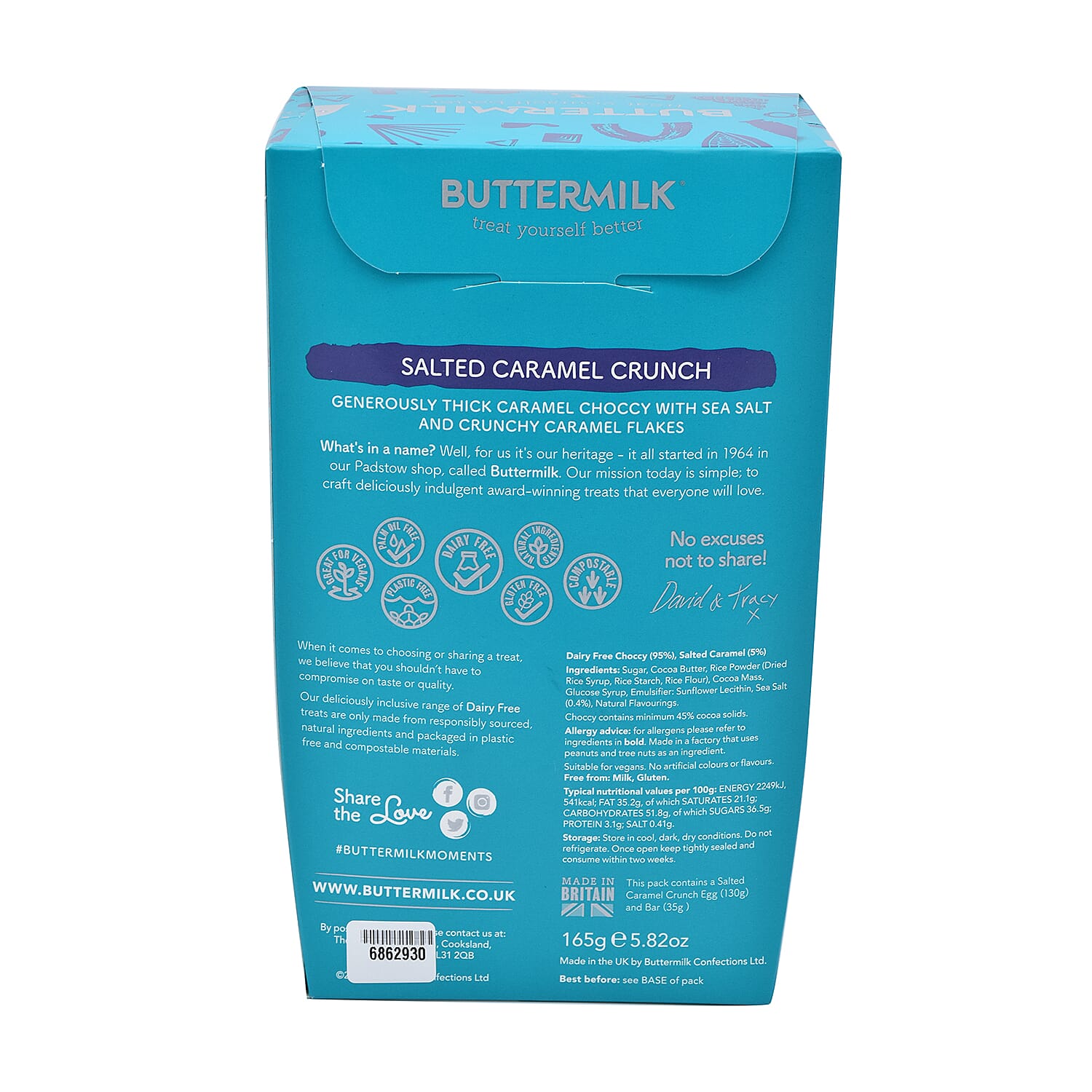 Buttermilk Dairy Free Gluten Free Salted Caramel Crunch Egg 1 x165g