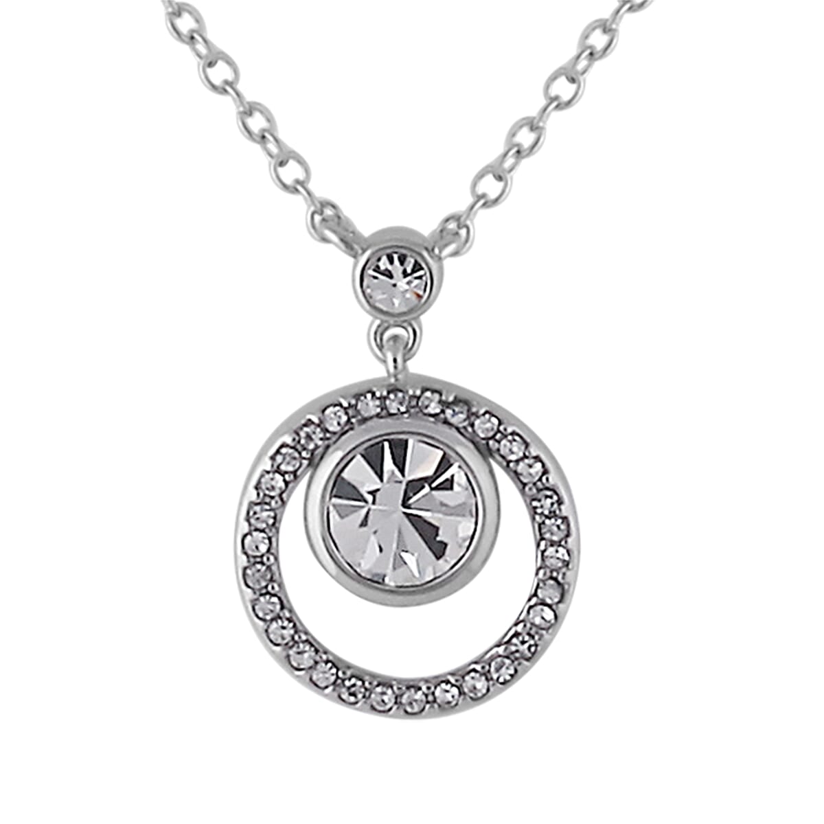 4 Piece Pierre Cardin Diamond Collection Ladies Set - Includes Diamond Studded Light Blue Leather Strap Watch, Pendant with Chain (Size 18 with 2 inch Extender) and Set of 2 Crystal Stud Earrings