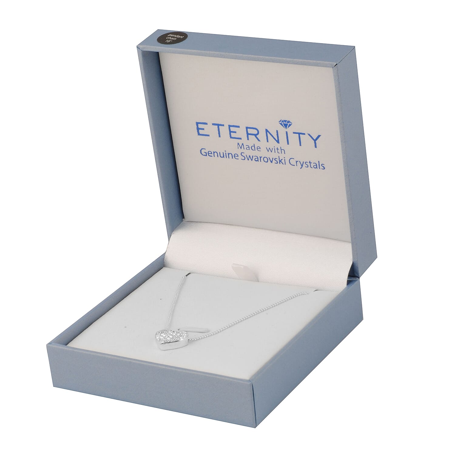 ETERNITY  Heart Necklace (Size 18 with 2 inch Extender) in Silver Tone