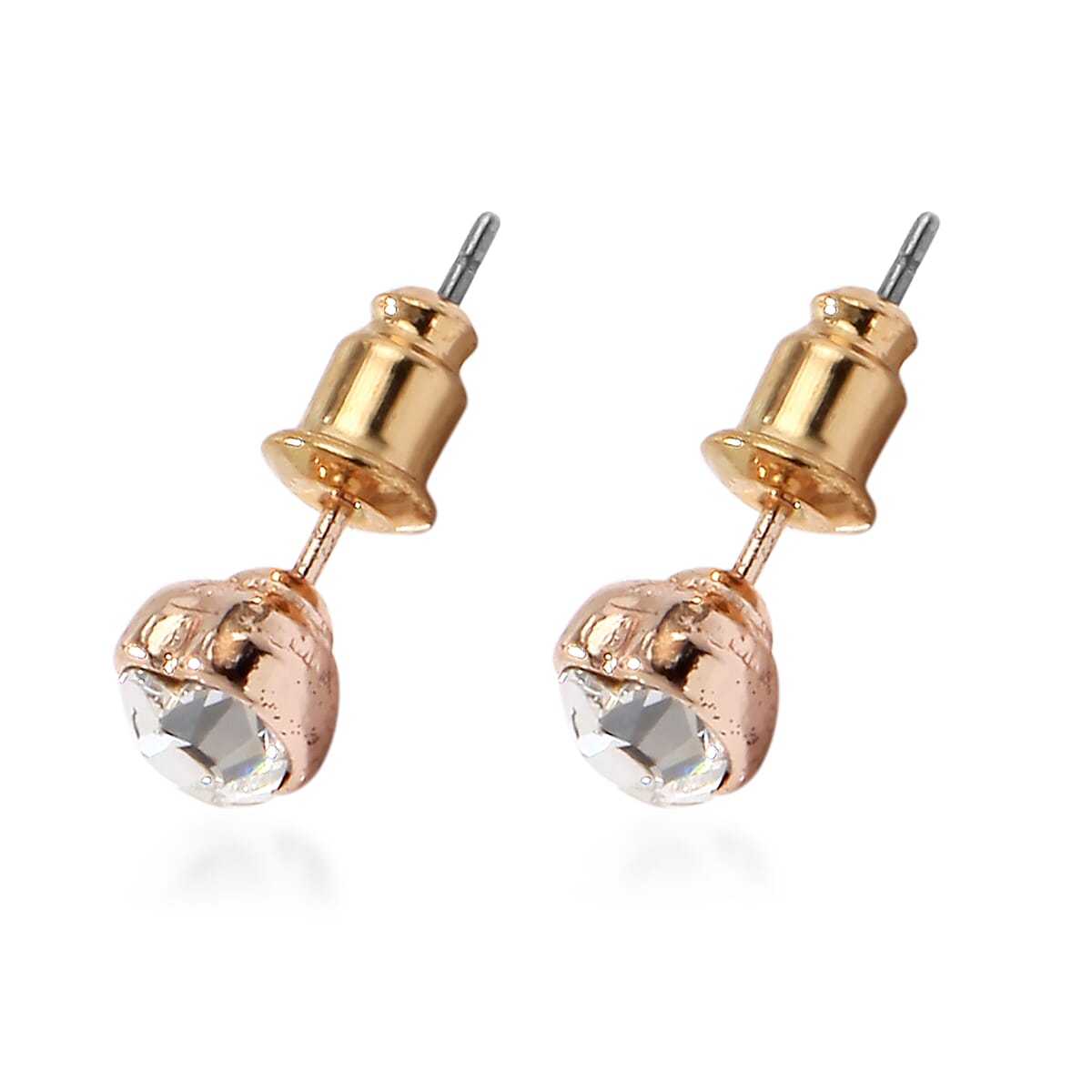 2 Piece Set - ETERNITY  Heart Necklace (Size 18 with 2 inch Extender) and Earrings (with Push Back) in Rose Gold Tone