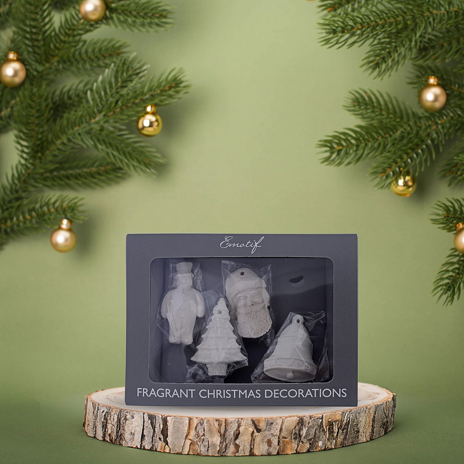 Set of 4  Fragranced Christmas Decorations - White