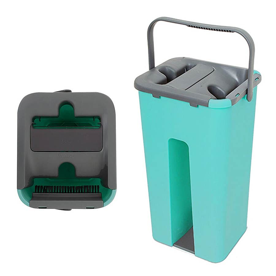 Davis & Grant Flat Mop with Dual Bucket - 5 Heads - Green