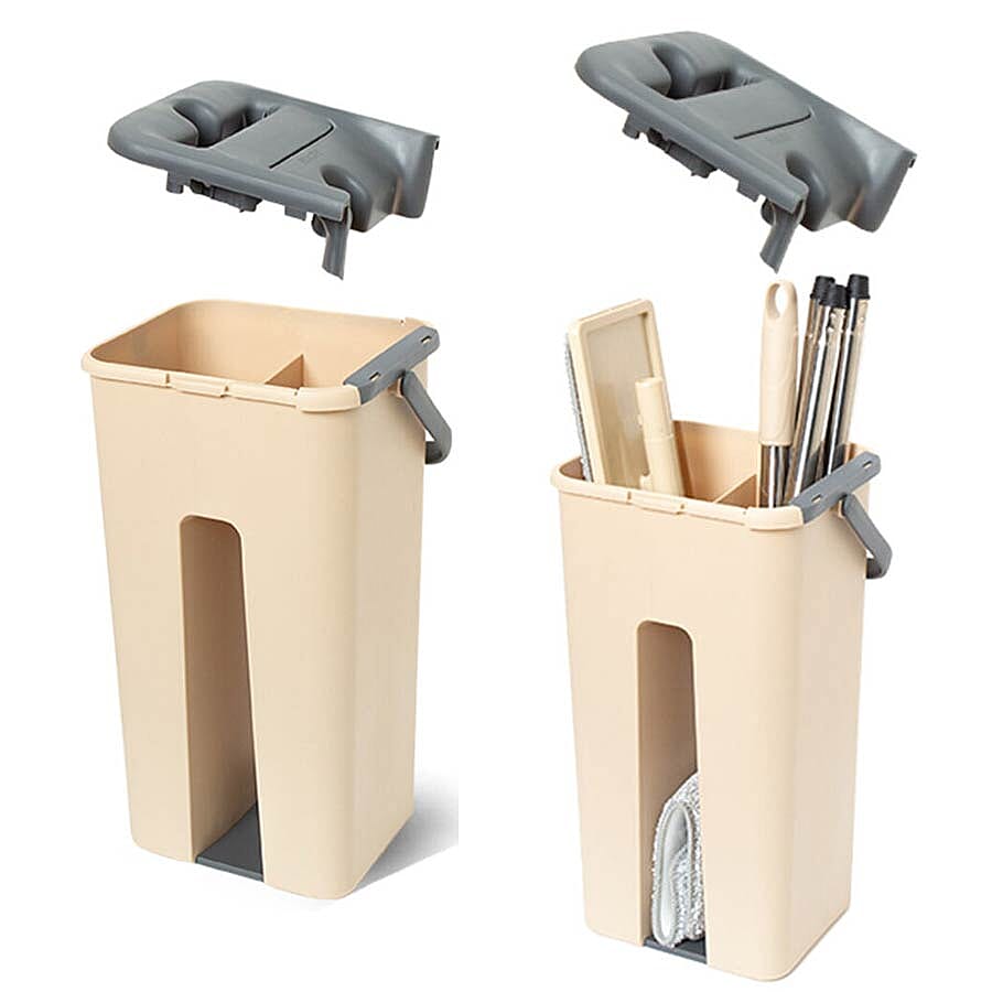 Davis & Grant Flat Mop with Dual Bucket - 2 heads - Khaki