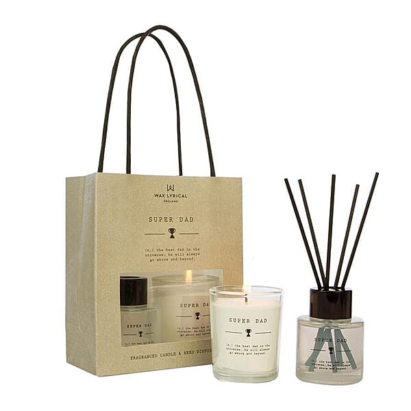 Wax Lyrical England Super Dad Scented Candle and Reed Diffuser Gift Bag ...