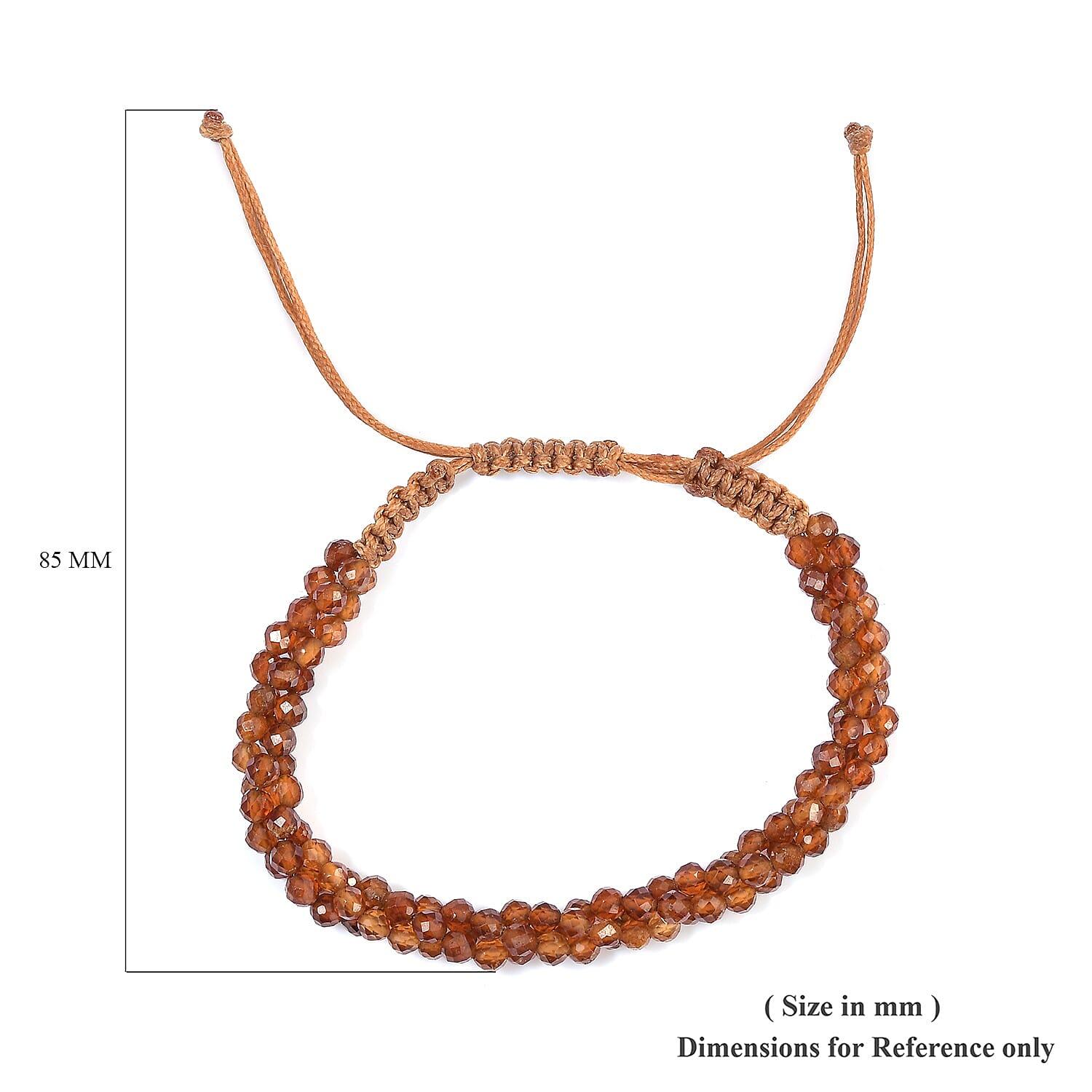 Hessonite Garnet Bead Adjustable Bracelet (Size 6.5-9.5) 30.66 Ct.