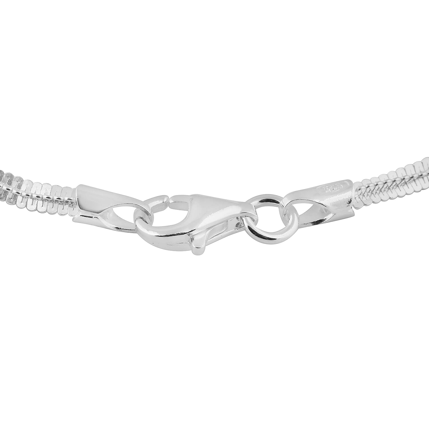 Italian Made - Sterling Silver Alternate Margarita Bracelet (Size 7.5) with Lobster Clasp