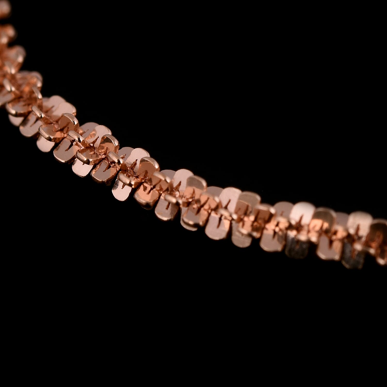 Italian Made - Rose Gold Overlay Sterling Silver Rock Chain (Size 24) with Lobster Clasp