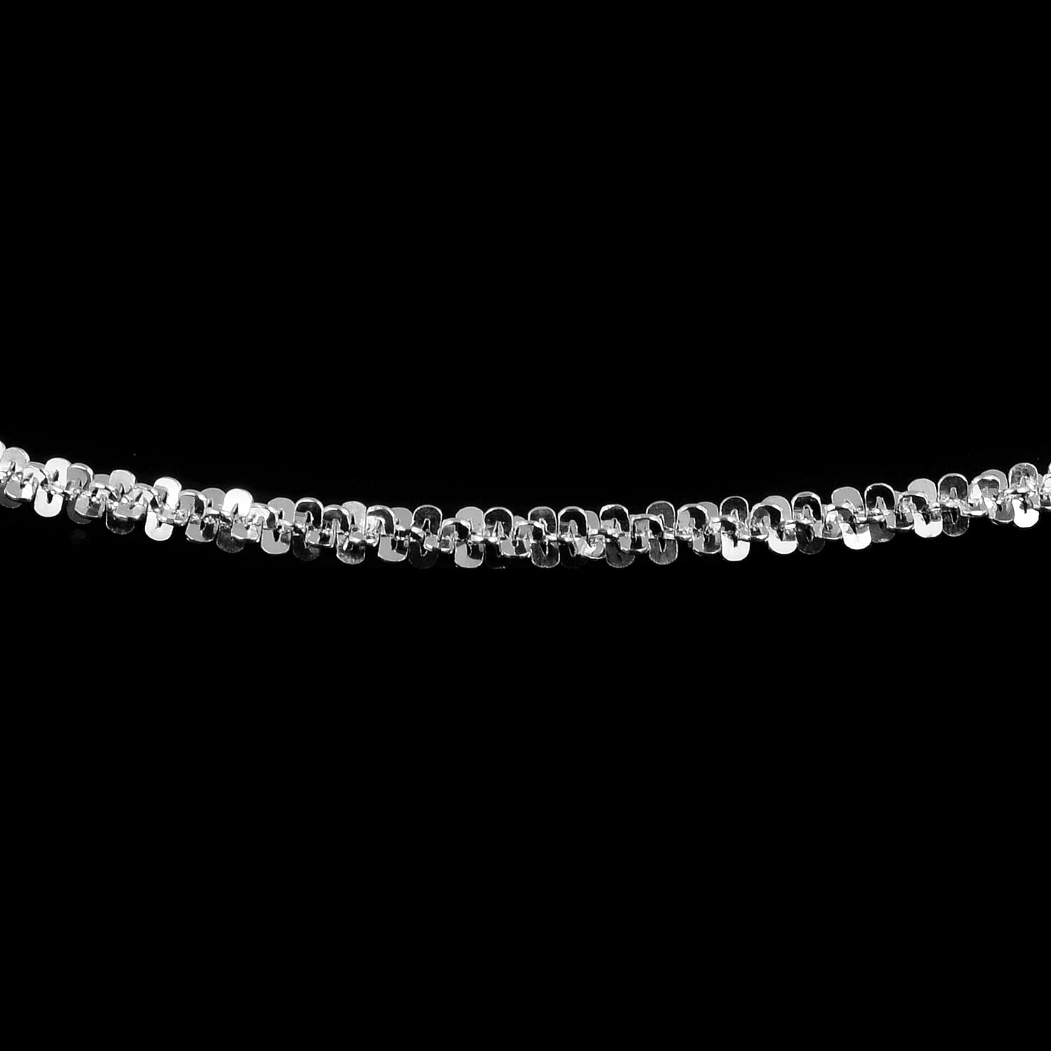 Italian Made - Sterling Silver Rock Chain (Size 24) with Lobster Clasp