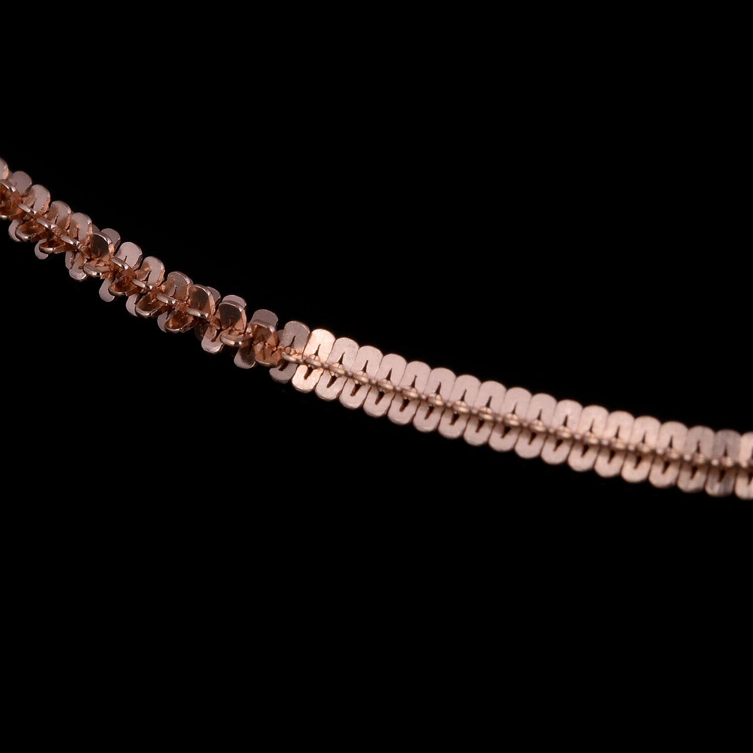 Italian Made - Rose Gold Overlay Sterling Silver Alternate Margarita Bracelet (Size 7.5) with Lobster Clasp