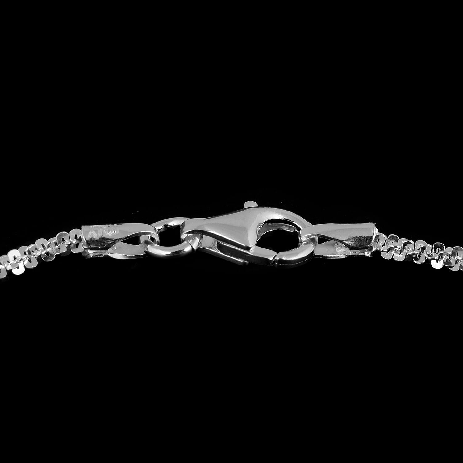 Italian Made - Sterling Silver Diamond Cut Rock Bracelet (Size 7.5)