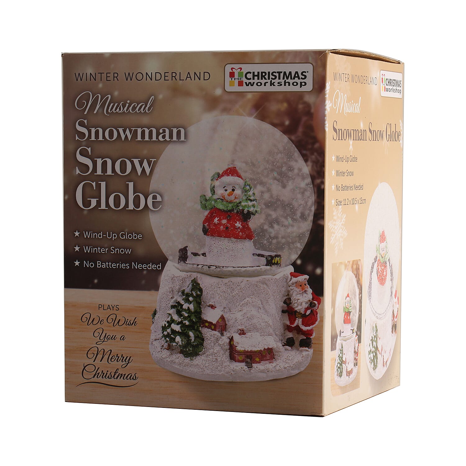 Wind up Musical Snowman Snowglobe (Size: 11.2x10.5x15cm)