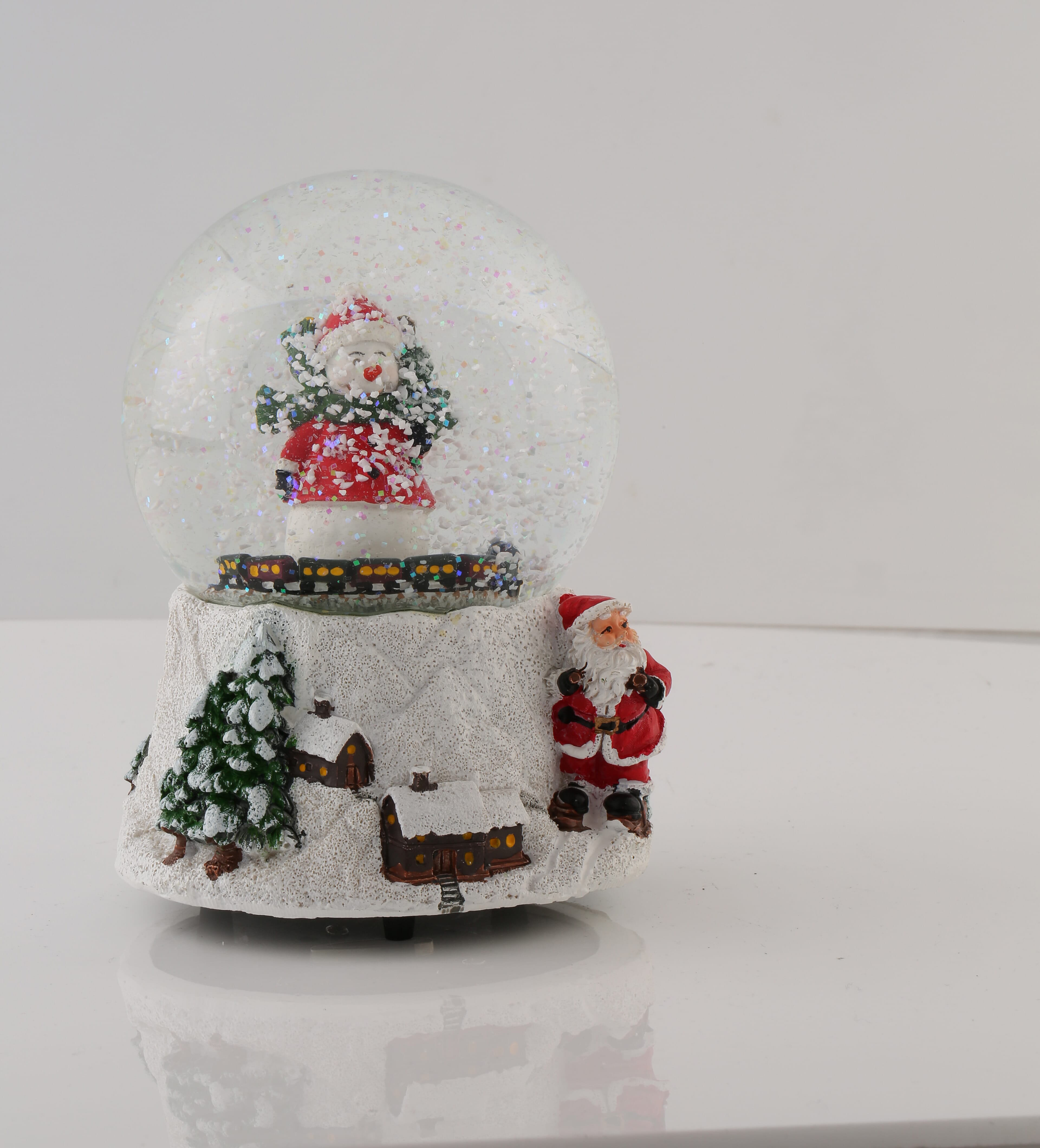 Wind up Musical Snowman Snowglobe (Size: 11.2x10.5x15cm)